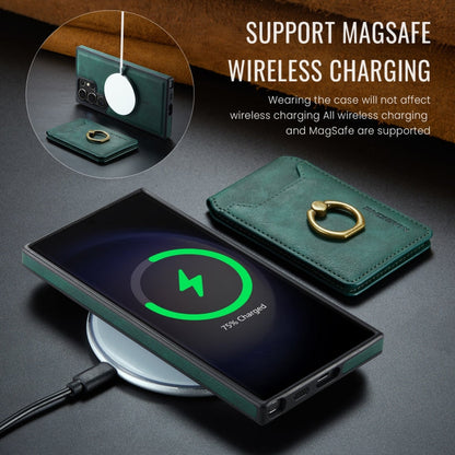 Pour Samsung Galaxy S23 Ultra 5G MAGKING K1 Étui de Téléphone avec Portefeuille Amovible MagSafe et Blocage RFID (Vert)