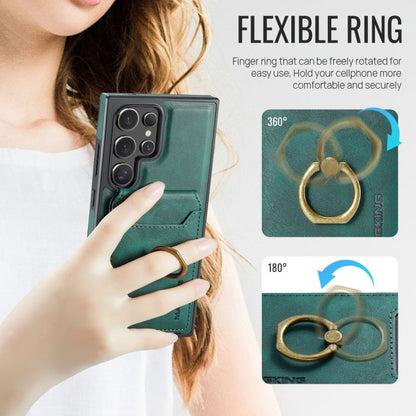 Pour Samsung Galaxy S23 Ultra 5G MAGKING K1 Étui de Téléphone avec Portefeuille Amovible MagSafe et Blocage RFID (Vert)