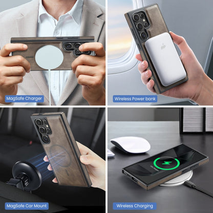 For Samsung Galaxy S24 Ultra 5G MAGKING K2 Series MagSafe RFID Card Bag Detachable Phone Case(Coffee)