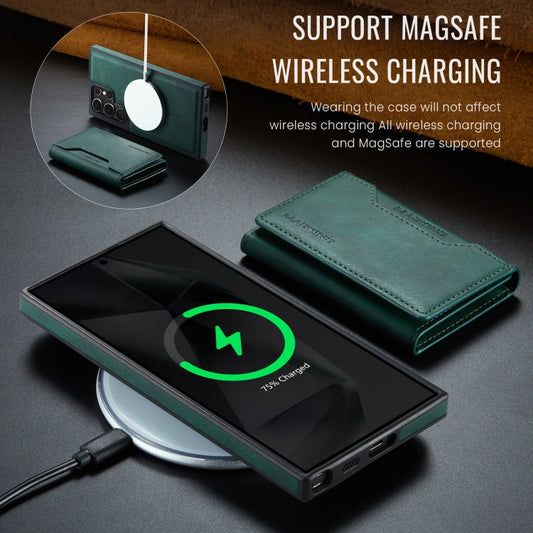 For Samsung Galaxy S24 Ultra 5G MAGKING K2 Series MagSafe RFID Card Bag Detachable Phone Case(Green)