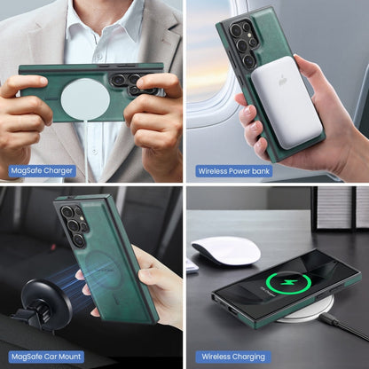For Samsung Galaxy S24 Ultra 5G MAGKING K2 Series MagSafe RFID Card Bag Detachable Phone Case(Green)