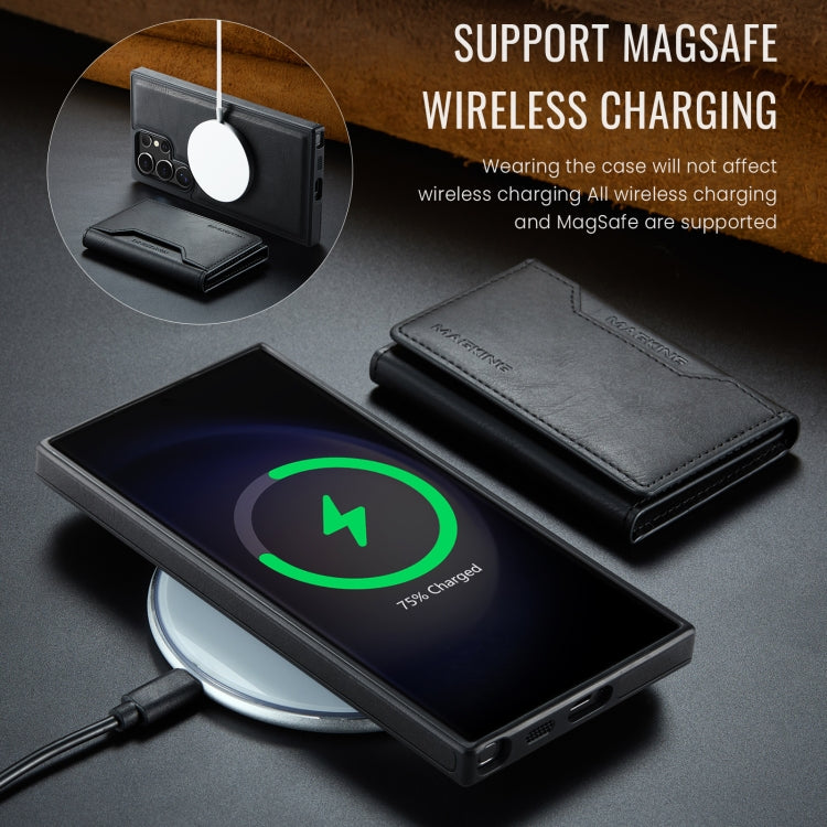 For Samsung Galaxy S23 Ultra 5G MAGKING K2 Series MagSafe RFID Card Bag Detachable Phone Case(Black)