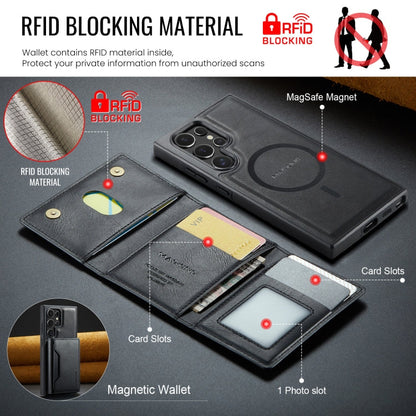 For Samsung Galaxy S23 Ultra 5G MAGKING K2 Series MagSafe RFID Card Bag Detachable Phone Case(Black)