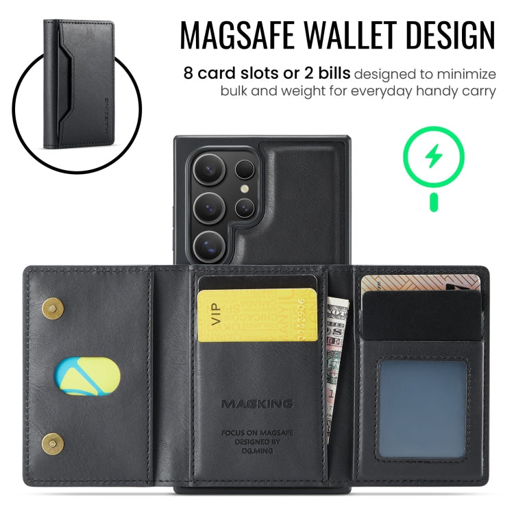 For Samsung Galaxy S23 Ultra 5G MAGKING K2 Series MagSafe RFID Card Bag Detachable Phone Case(Black)