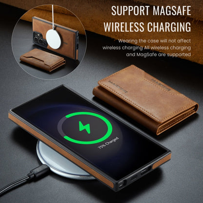 For Samsung Galaxy S23 Ultra 5G MAGKING K2 Series MagSafe RFID Card Bag Detachable Phone Case(Brown)