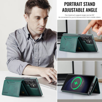Pour Samsung Galaxy S23 Ultra 5G Étui de Téléphone Détachable MAGKING Série K2 avec Porte-Cartes RFID MagSafe (Vert)