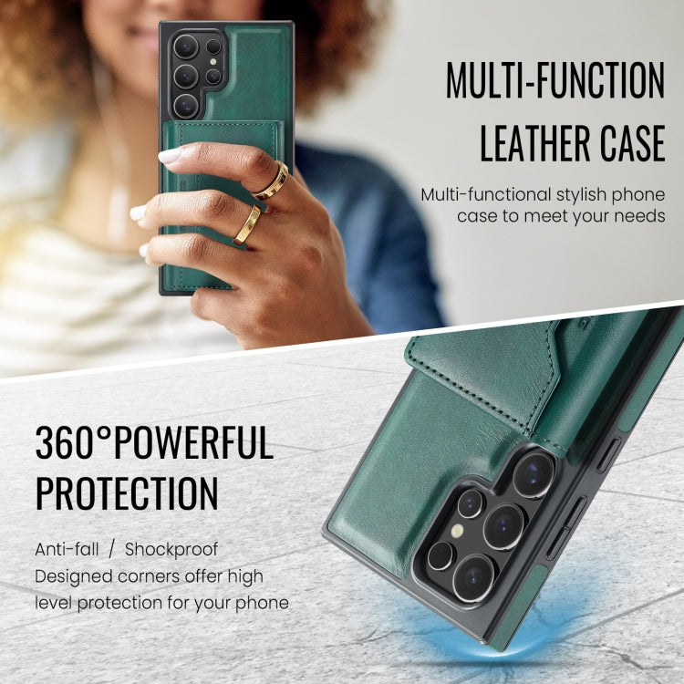 Pour Samsung Galaxy S23 Ultra 5G Étui de Téléphone Détachable MAGKING Série K2 avec Porte-Cartes RFID MagSafe (Vert)