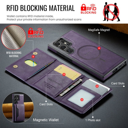 For Samsung Galaxy S23 Ultra 5G MAGKING K2 Series MagSafe RFID Card Bag Detachable Phone Case(Purple)