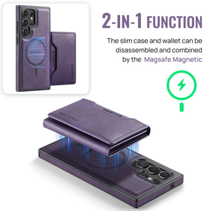 For Samsung Galaxy S23 Ultra 5G MAGKING K2 Series MagSafe RFID Card Bag Detachable Phone Case(Purple)
