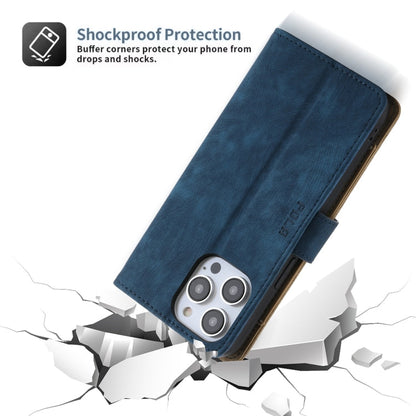 For iPhone 15 Pro POLA Dual-color Zipper Wallet RFID Leather Phone Case(Yellow Blue)