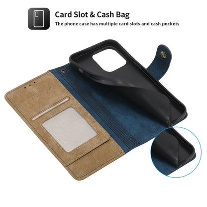For iPhone 13 POLA Dual-color Zipper Wallet RFID Leather Phone Case(Yellow Blue)