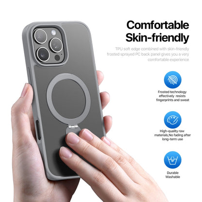 For iPhone 16 Pro Max DUX DUCIS Yind Series MagSafe TPU Hybrid PC Phone Case with Stand(Grey)