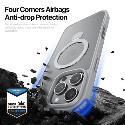 For iPhone 16 Pro Max DUX DUCIS Yind Series MagSafe TPU Hybrid PC Phone Case with Stand(Grey)
