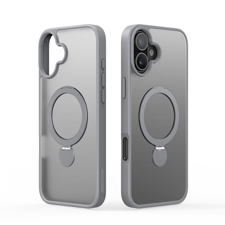 Pour iPhone 16 Plus DUX DUCIS Série Yind Coque de téléphone hybride en TPU et PC MagSafe avec support (Gris)