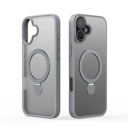 Pour iPhone 16 Plus DUX DUCIS Série Yind Coque de téléphone hybride en TPU et PC MagSafe avec support (Gris)
