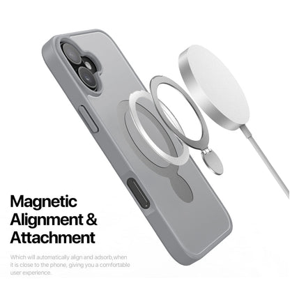 Pour iPhone 16 Plus DUX DUCIS Série Yind Coque de téléphone hybride en TPU et PC MagSafe avec support (Gris)
