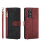 For Samsung Galaxy A53 POLA Dual-color Zipper Wallet RFID Leather Phone Case(Red Black)