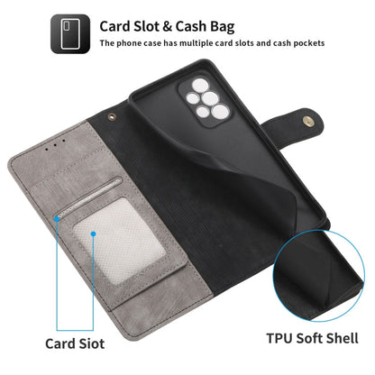 For Samsung Galaxy A53 POLA Dual-color Zipper Wallet RFID Leather Phone Case(Grey Black)