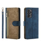 For Samsung Galaxy A53 POLA Dual-color Zipper Wallet RFID Leather Phone Case(Yellow Blue)