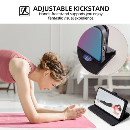 For iPhone 11 Pro Max POLA Crossbody Chain I-Shape Buckle Sequins Leather Phone Case(Black)