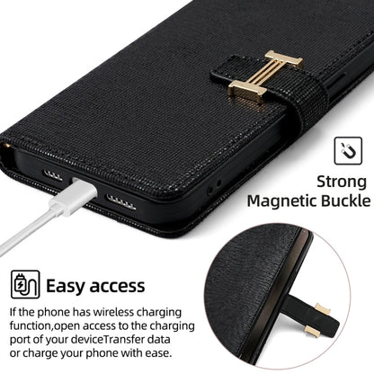 For iPhone 11 Pro Max POLA Crossbody Chain I-Shape Buckle Sequins Leather Phone Case(Black)