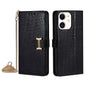 For iPhone 11 POLA Crossbody Chain I-Shape Buckle Sequins Leather Phone Case(Black)