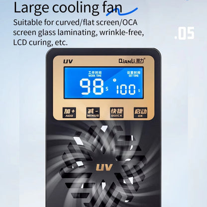 Lampe de séchage UV intégrée Qianli UVC17 7 pouces avec fonction de minuterie, prise : prise US