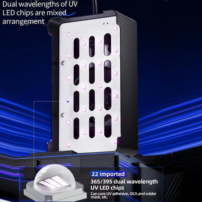 Lampe de séchage UV intégrée Qianli UVC17 7 pouces avec fonction de minuterie, prise : prise US