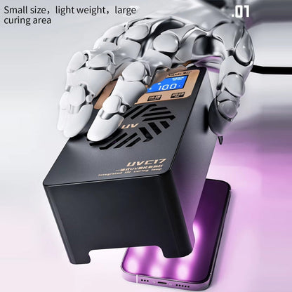 Lampe de séchage UV intégrée Qianli UVC17 7 pouces avec fonction de minuterie, prise : prise US