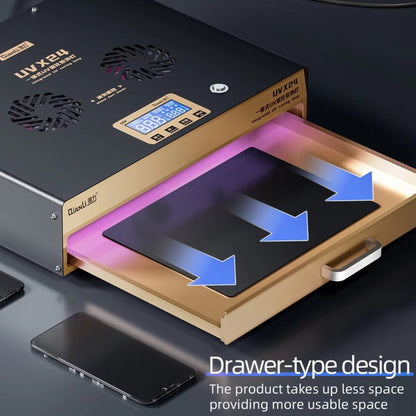 Qianli UVX24 16 inch Powerful Integrated UV Curing Lamp Box, Plug:UK Plug