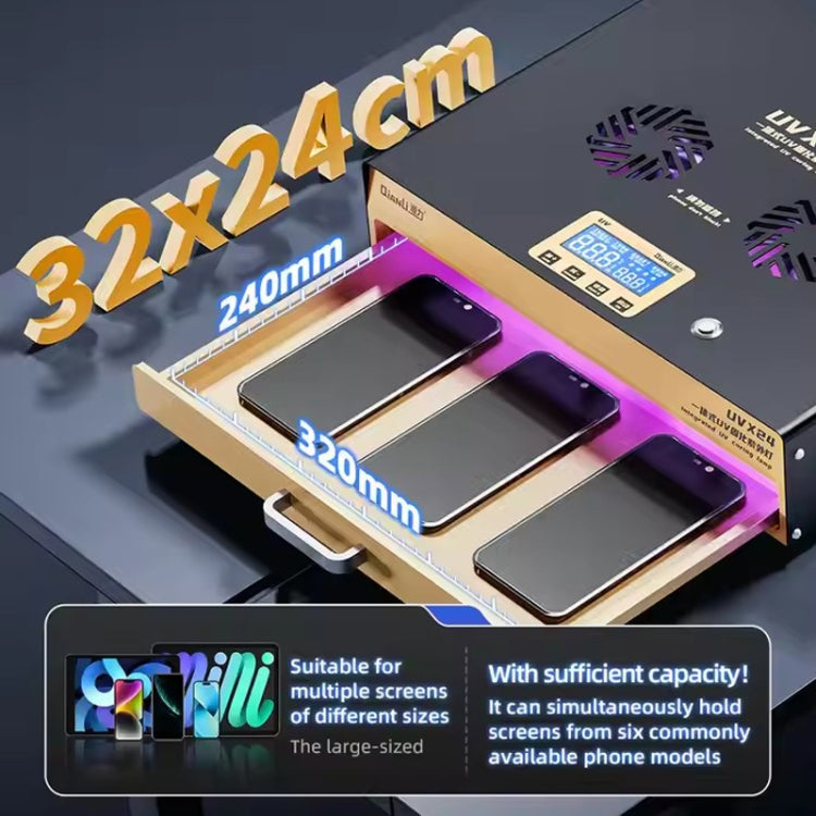 Qianli UVX24 16 inch Powerful Integrated UV Curing Lamp Box, Plug:UK Plug