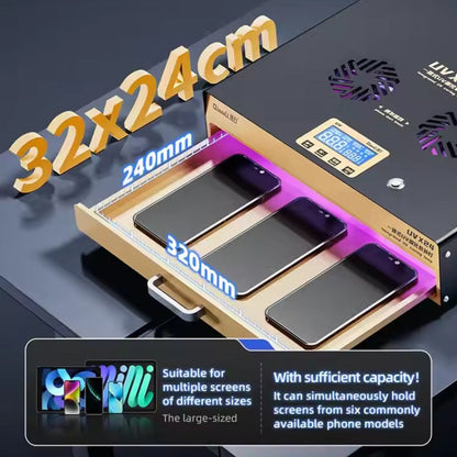 Qianli UVX24 16 inch Powerful Integrated UV Curing Lamp Box, Plug:UK Plug