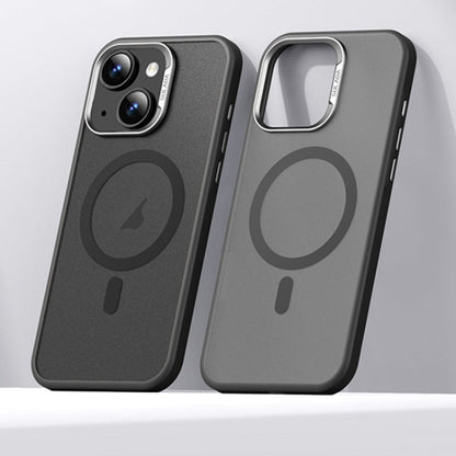 For iPhone 15 SULADA Light Sand MagSafe Magnetic PC Hybrid TPU Phone Case(Black)