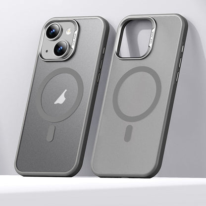 For iPhone 15 SULADA Light Sand MagSafe Magnetic PC Hybrid TPU Phone Case(Grey)