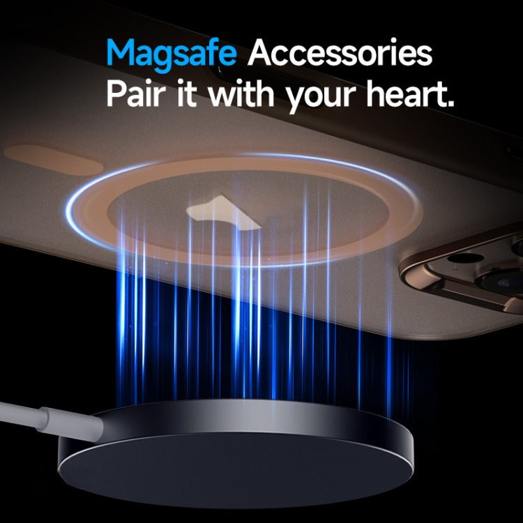 For iPhone 16 Plus SULADA Light Sand MagSafe Magnetic PC Hybrid TPU Phone Case(Black)