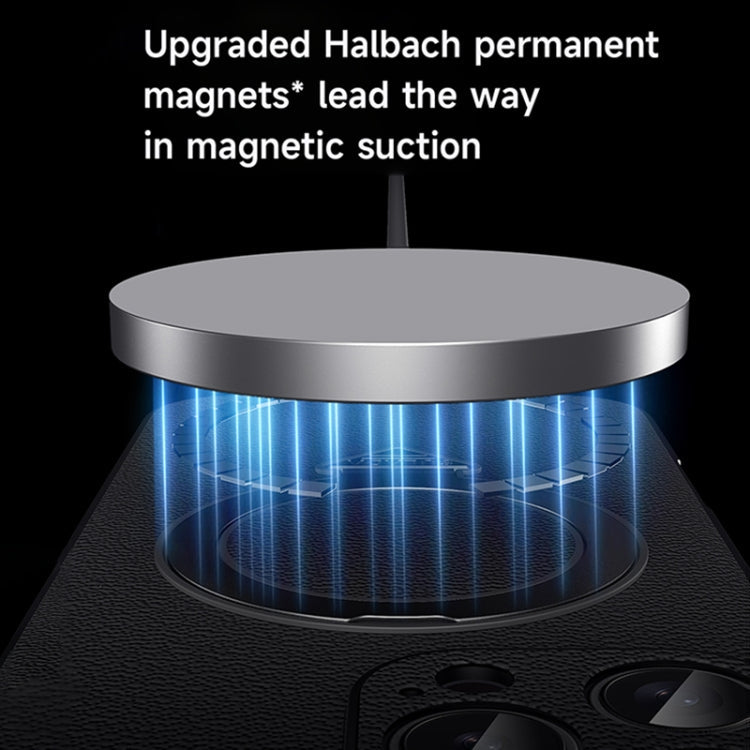 For iPhone 16 Pro Max SULADA Top Grain Leather MagSafe Magnetic Holder Phone Case(Brown)