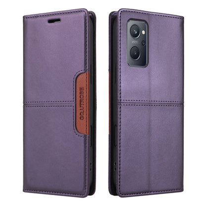 For Realme 9i GQUTROBE G01 RFID Anti-theft Leather Phone Case(Purple)