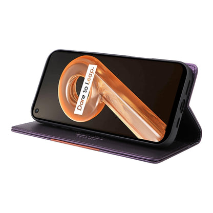 For Realme 9i GQUTROBE G01 RFID Anti-theft Leather Phone Case(Purple)