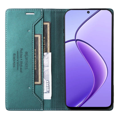 For Realme 12 5G / 12 Lite GQUTROBE G01 RFID Anti-theft Leather Phone Case(Green)