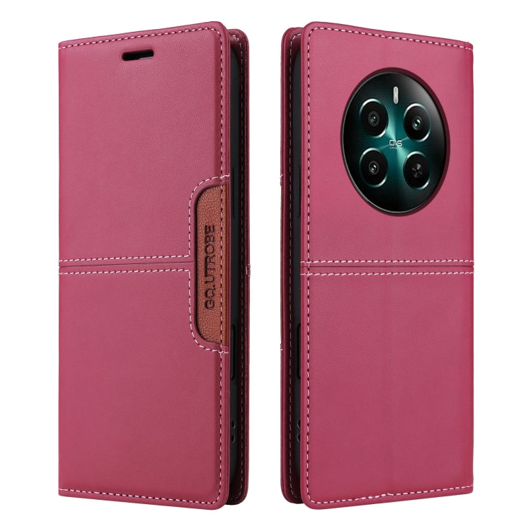 For Realme 12+ GQUTROBE G01 RFID Anti-theft Leather Phone Case(Red)