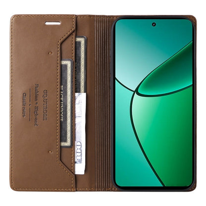 Pour Realme 12+ GQUTROBE G01 Étui de téléphone en cuir anti-vol RFID (Marron)
