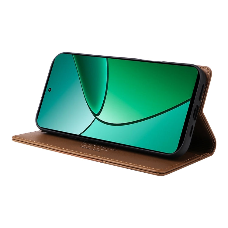 Pour Realme 12+ GQUTROBE G01 Étui de téléphone en cuir anti-vol RFID (Marron)