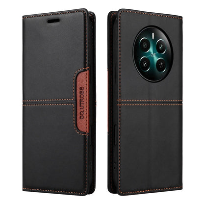For Realme 12+ GQUTROBE G01 RFID Anti-theft Leather Phone Case(Black)