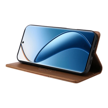 For Realme 12 Pro+ GQUTROBE G01 RFID Anti-theft Leather Phone Case(Brown)