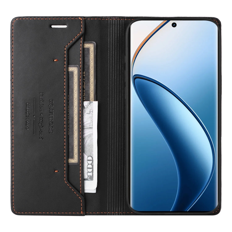 For Realme 12 Pro+ GQUTROBE G01 RFID Anti-theft Leather Phone Case(Black)