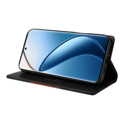 For Realme 12 Pro+ GQUTROBE G01 RFID Anti-theft Leather Phone Case(Black)