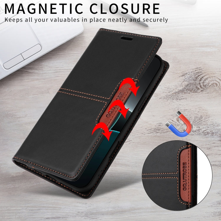 For Realme 12 Pro+ GQUTROBE G01 RFID Anti-theft Leather Phone Case(Black)