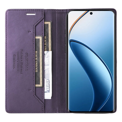 For Realme 12 Pro+ GQUTROBE G01 RFID Anti-theft Leather Phone Case(Purple)