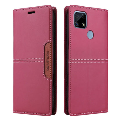 For Realme C15 GQUTROBE G01 RFID Anti-theft Leather Phone Case(Red)