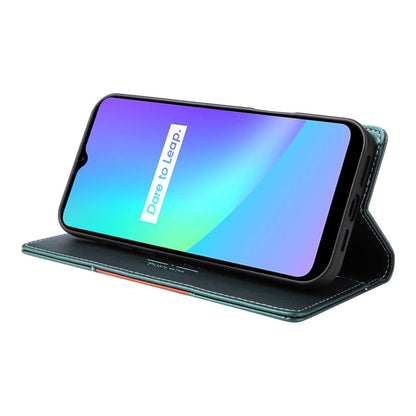 For Realme C15 GQUTROBE G01 RFID Anti-theft Leather Phone Case(Green)
